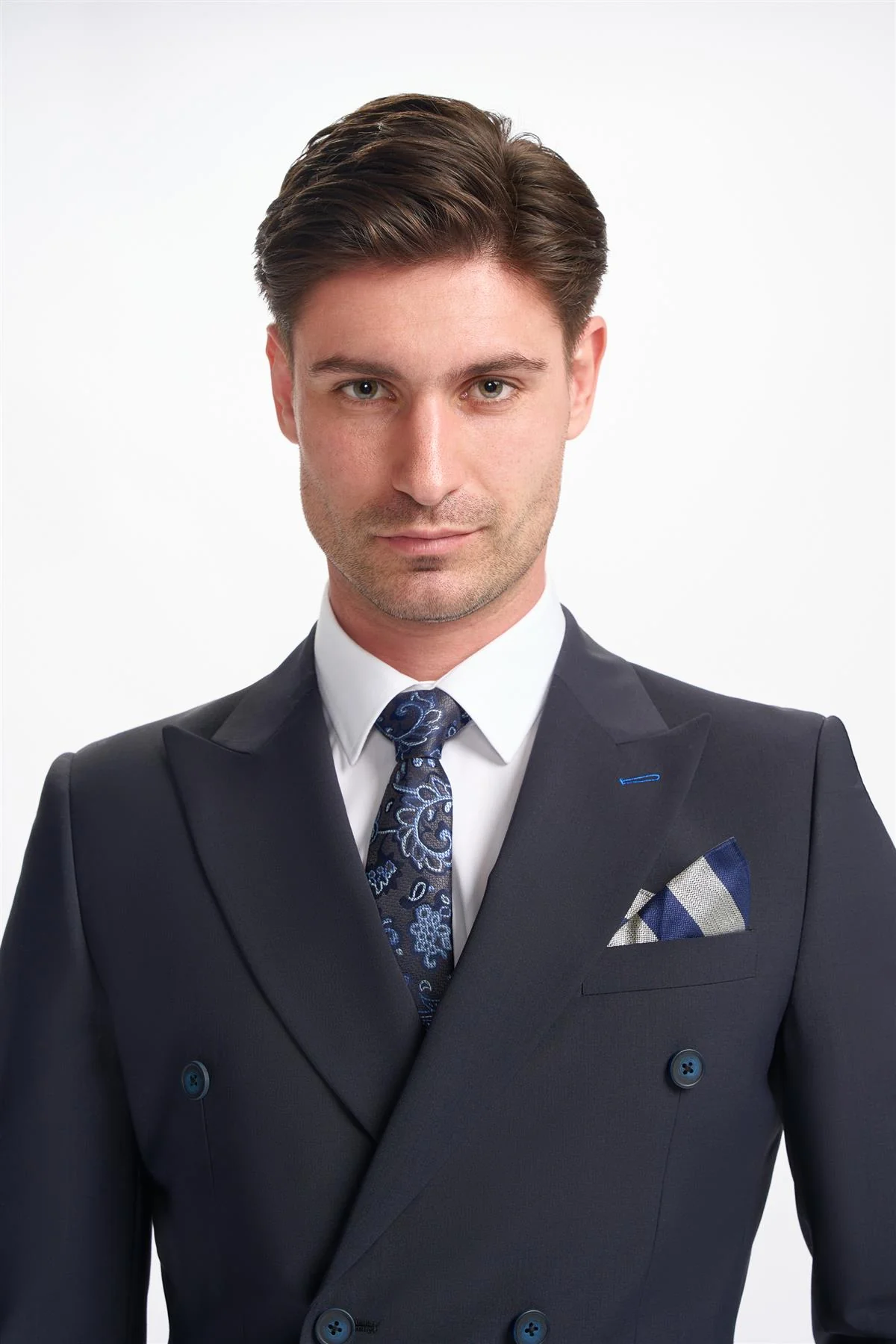 Bond Wool Rich Midnight Navy Double Breasted Blazer - Image 4
