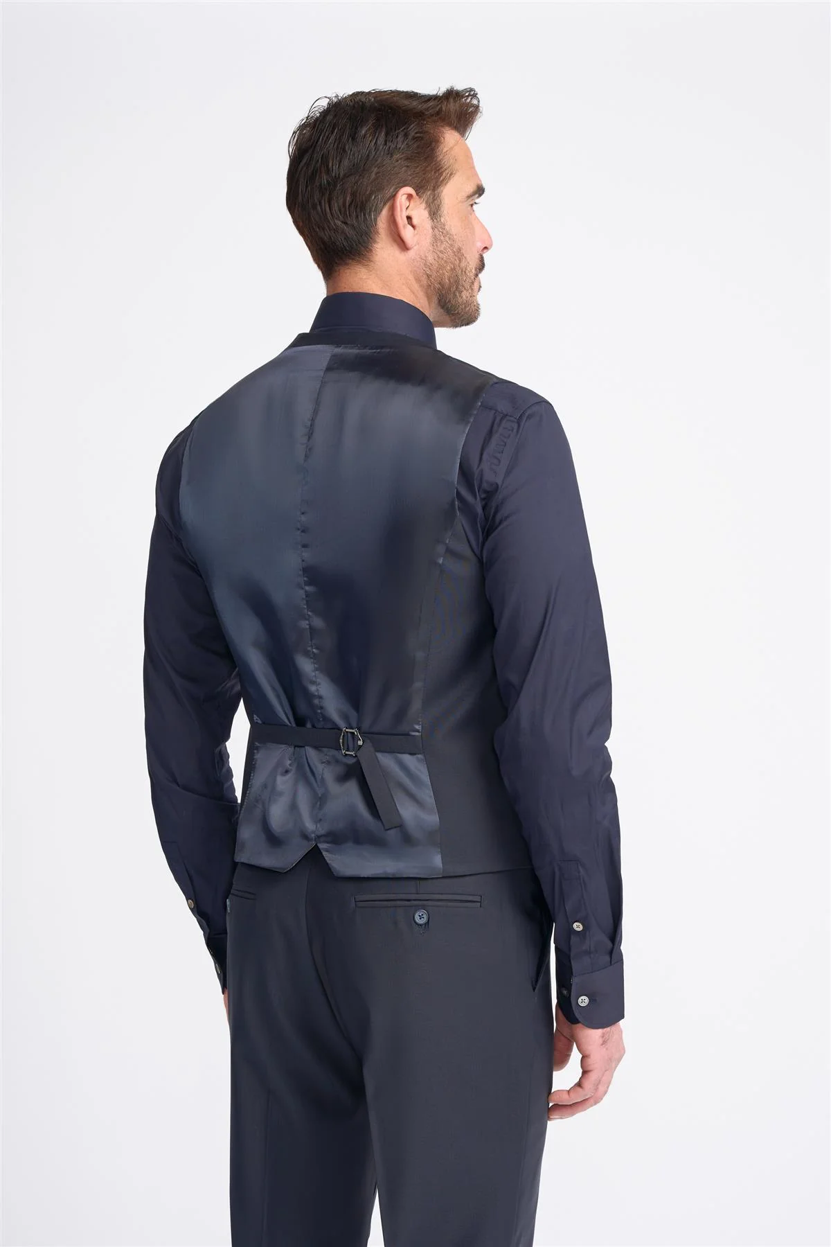 Bond Wool Rich Midnight Navy Waistcoat - Image 3