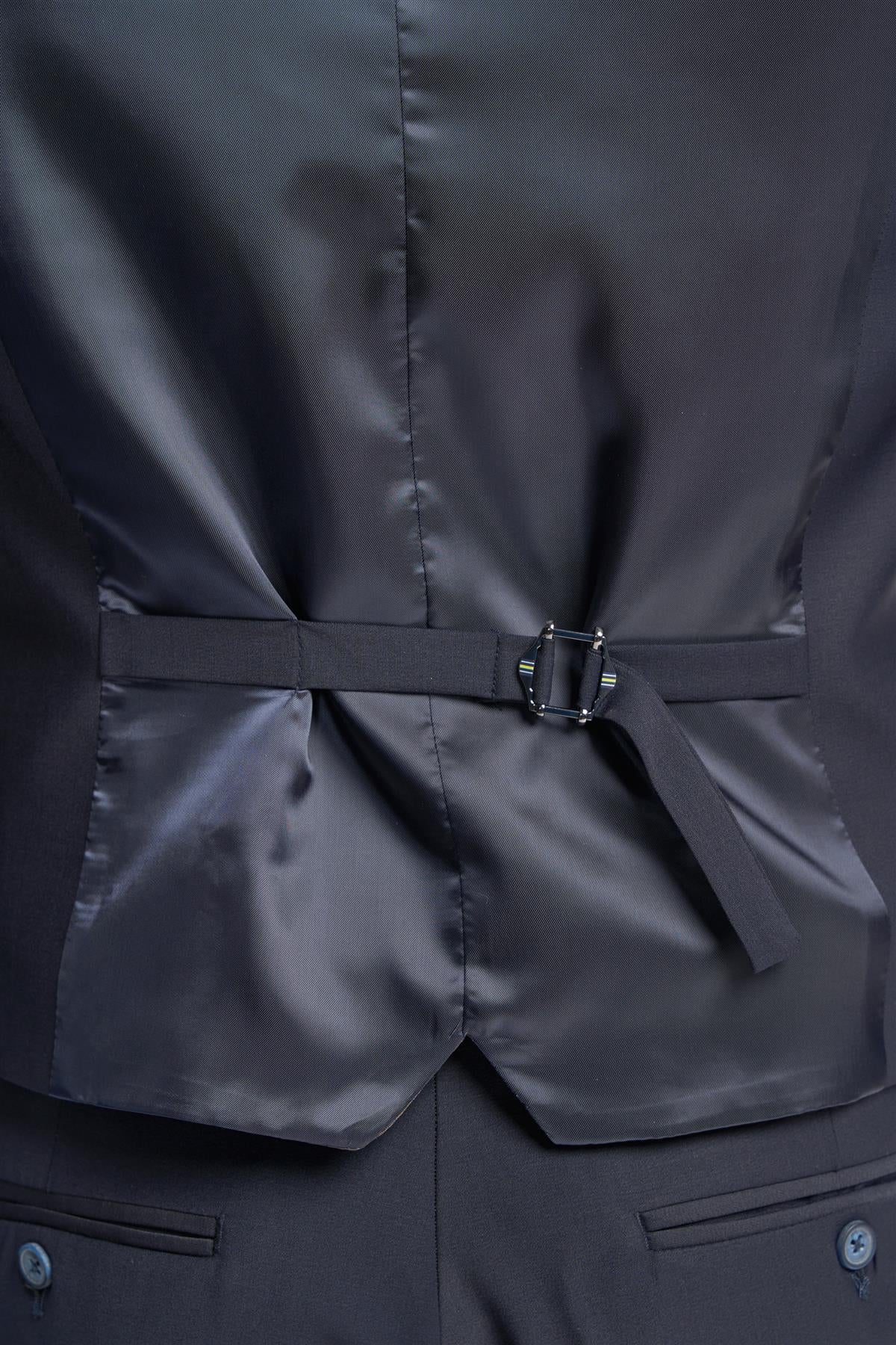 Bond Wool Rich Midnight Navy Waistcoat - Image 5