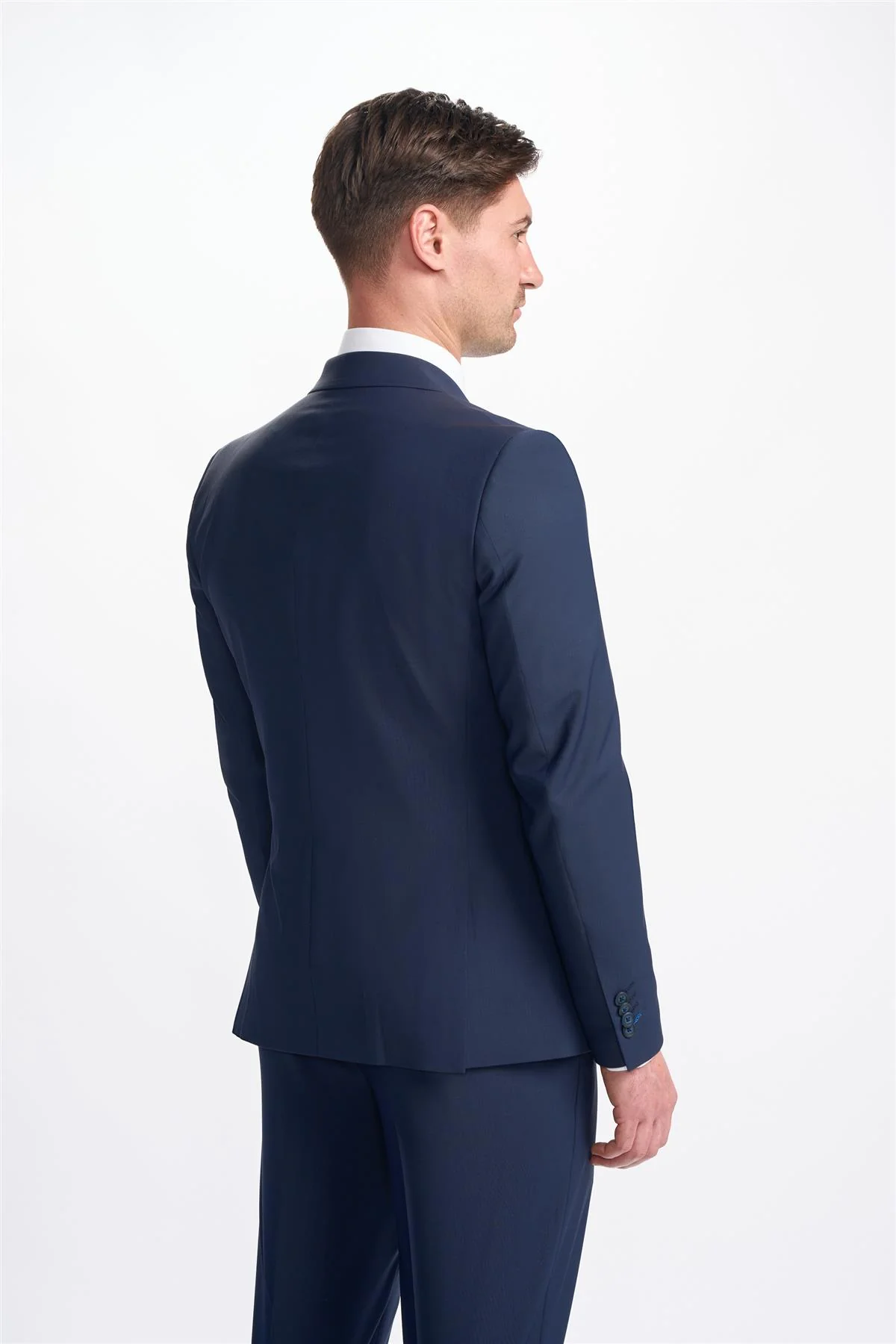 Bond Wool Rich Navy Double Breasted Blazer - Image 3