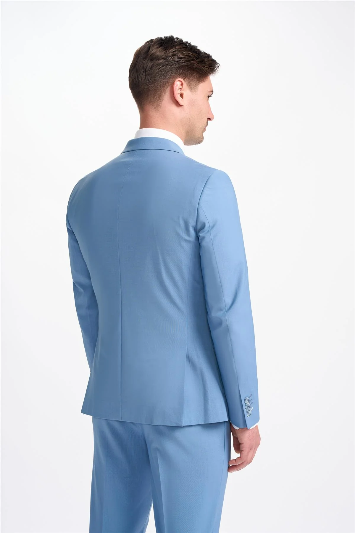 Bond Wool Rich Ocean Blue Double Breasted Blazer - Image 3