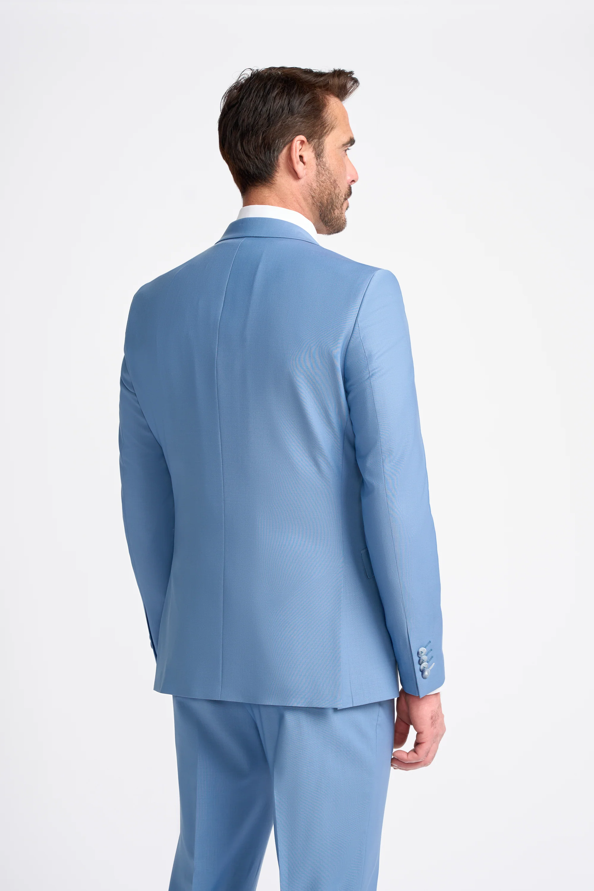 Bond Wool Rich Ocean Blue Three Piece Suit - Image 3