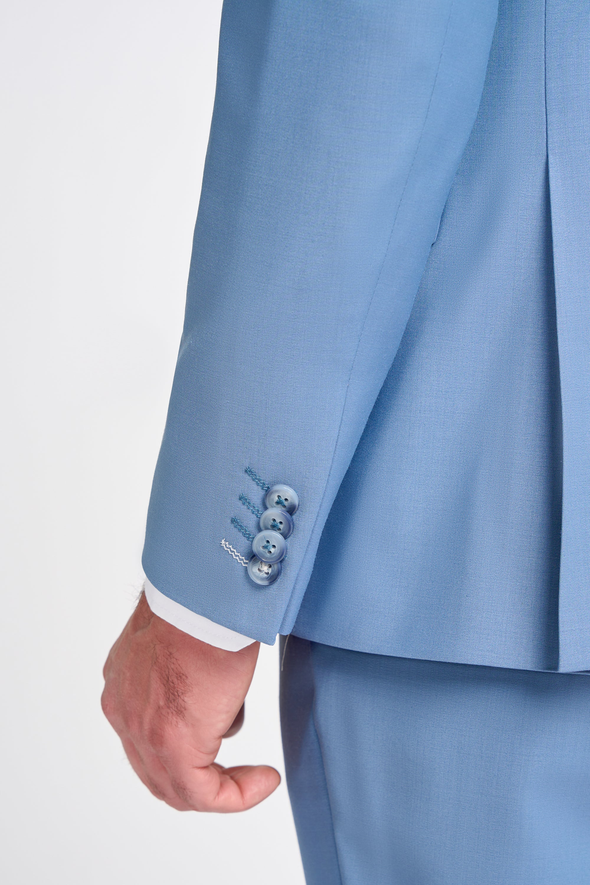 Bond Wool Rich Ocean Blue Three Piece Suit - Image 4