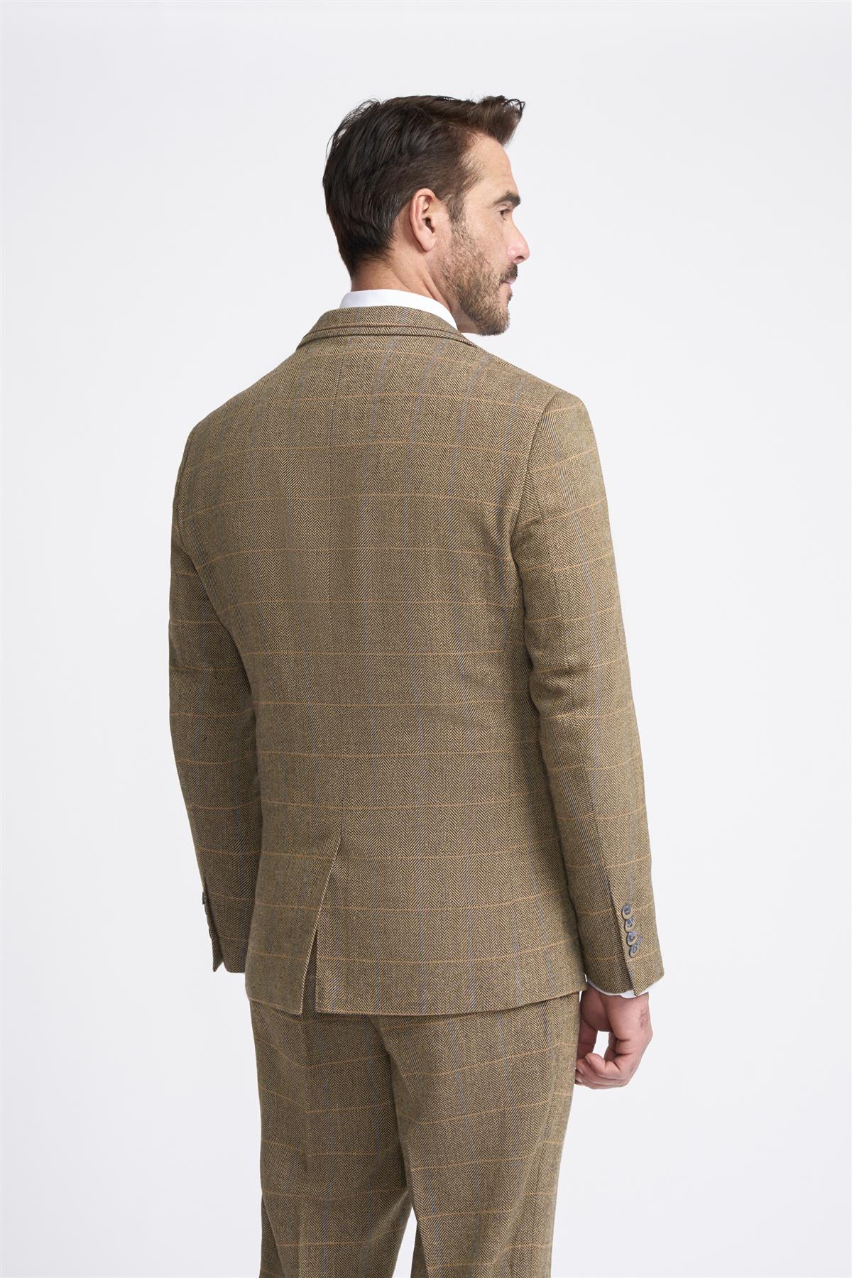 Brown Check Tweed Check Blazer - Image 3