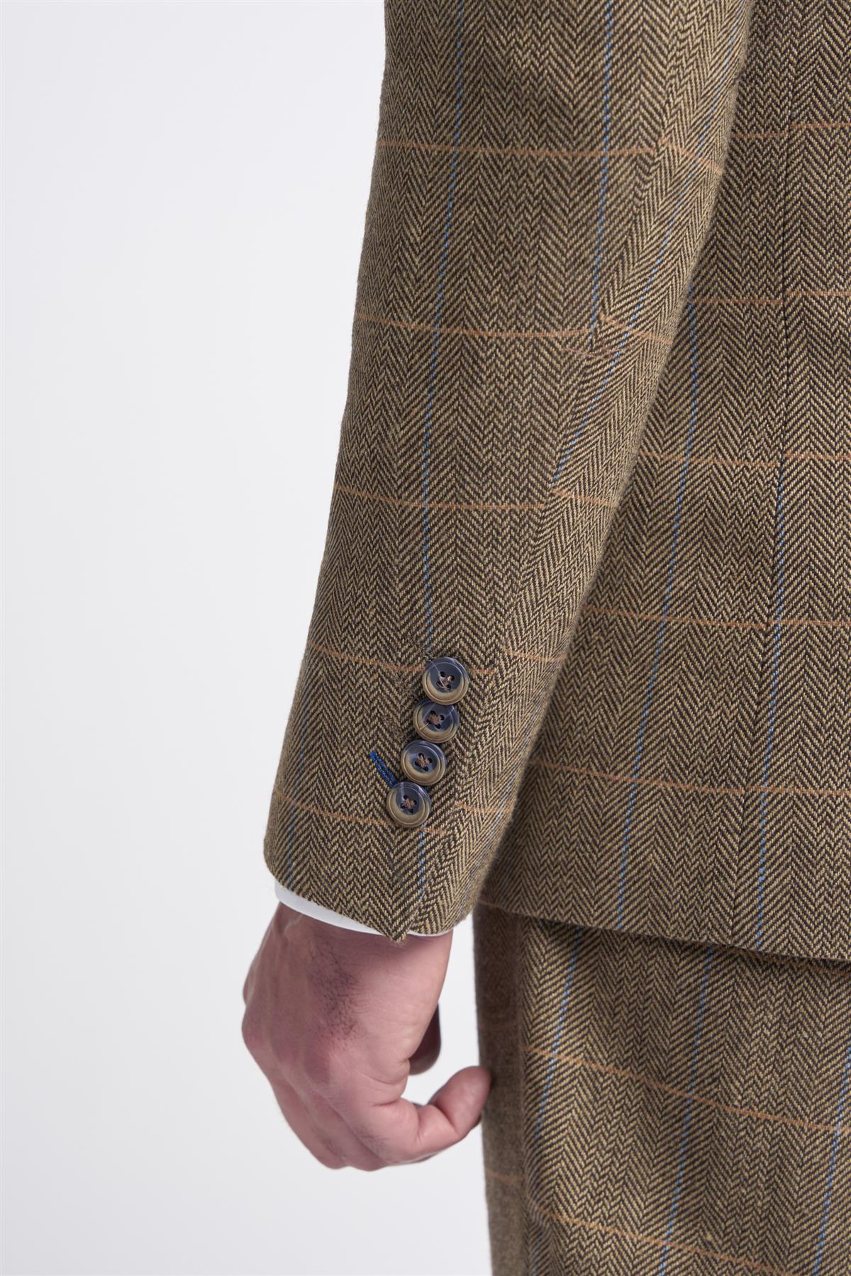 Brown Check Tweed Check Blazer - Image 4