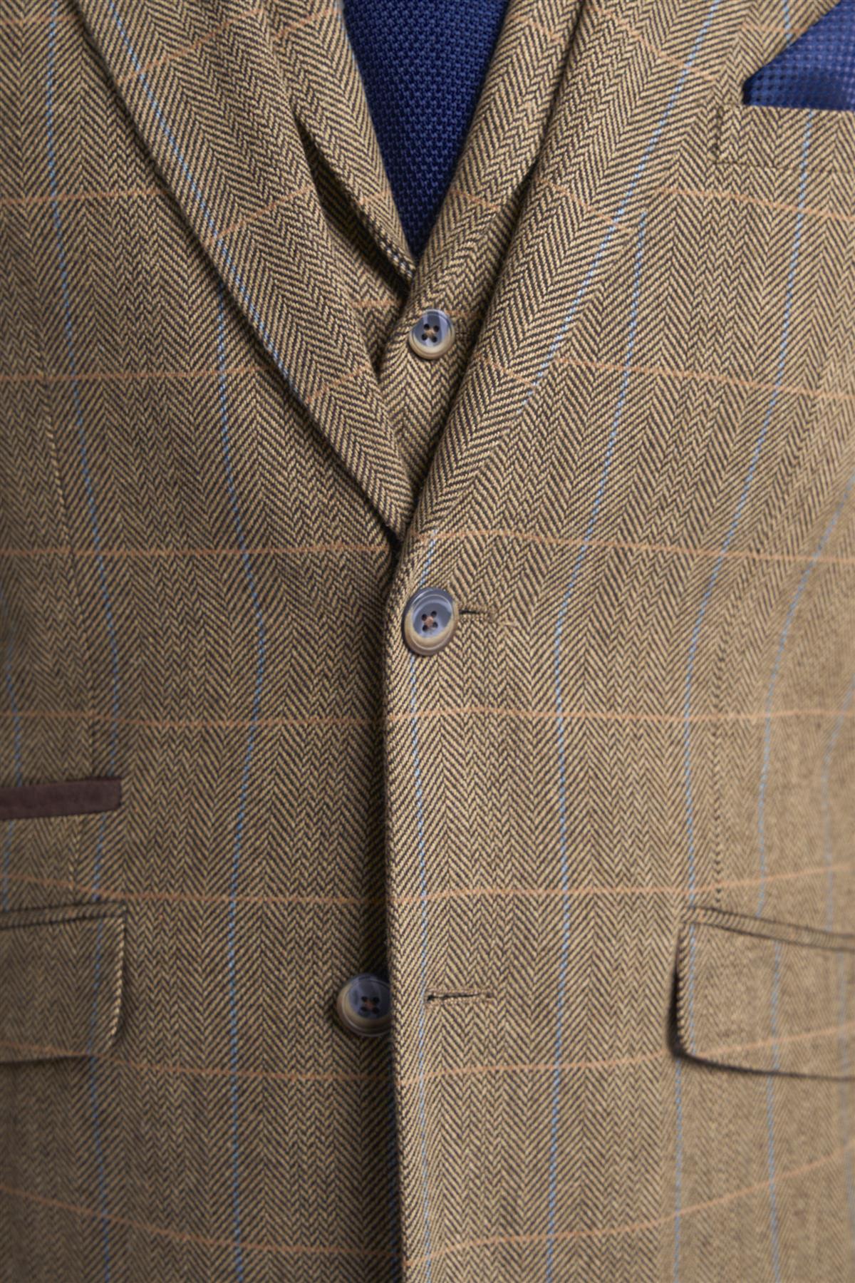 Brown Check Tweed Check Blazer - Image 5