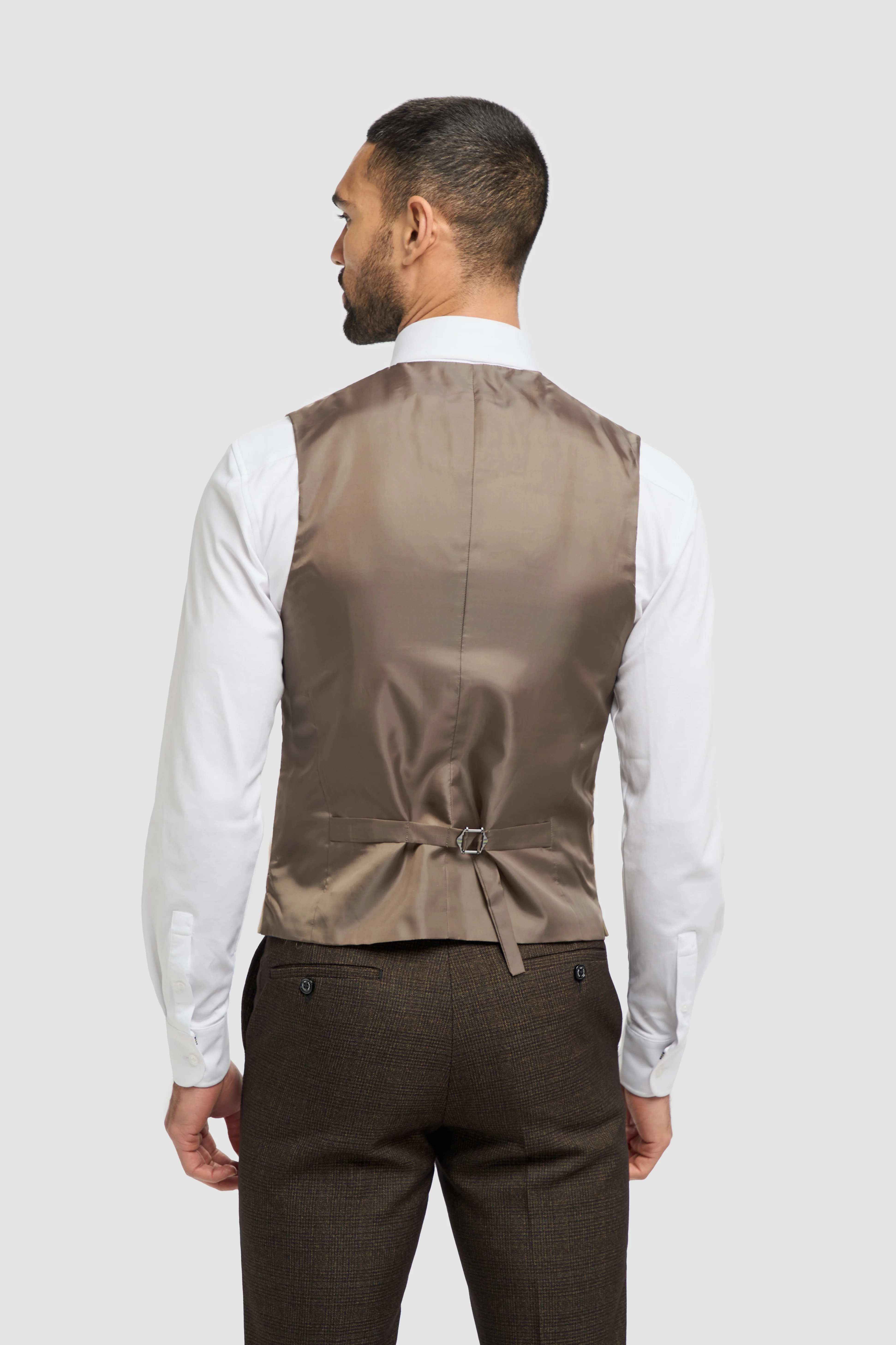 Caridi Brown with Lennox Beige Double Breasted Waistcoat - Image 5