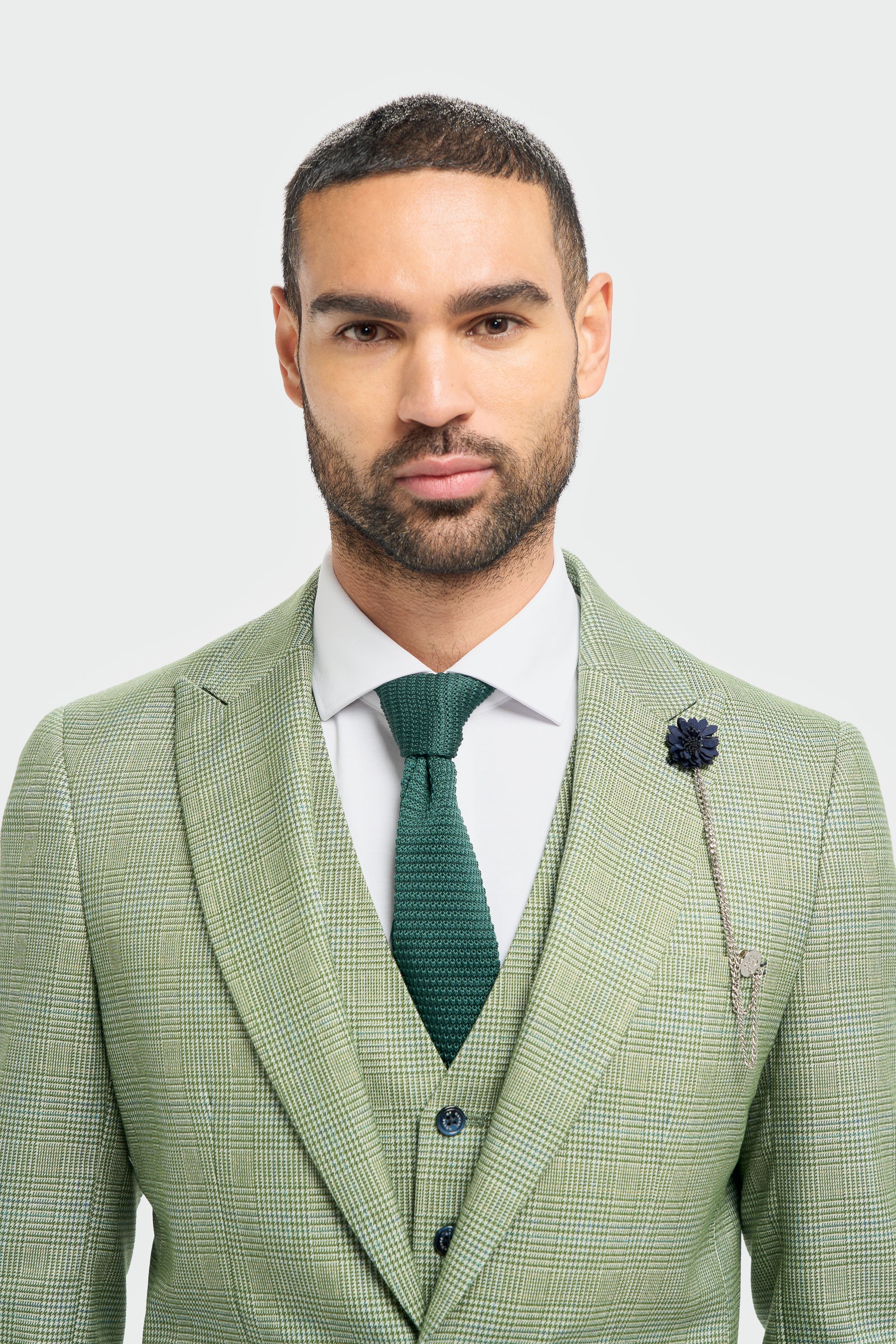 Caridi Sage Regular Check Three Piece Suit - Image 3
