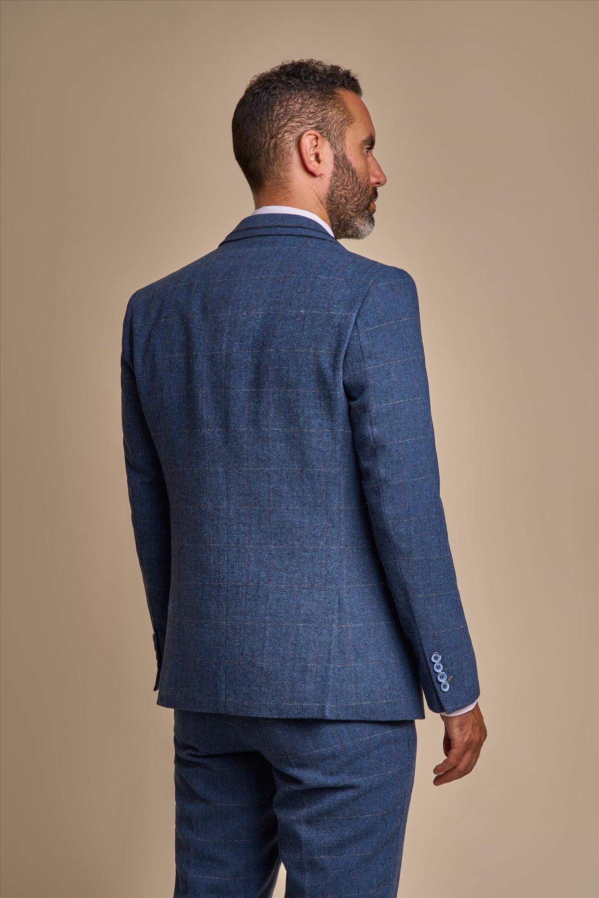 Carnegi Navy Long Tweed Three Piece Suit - Image 3