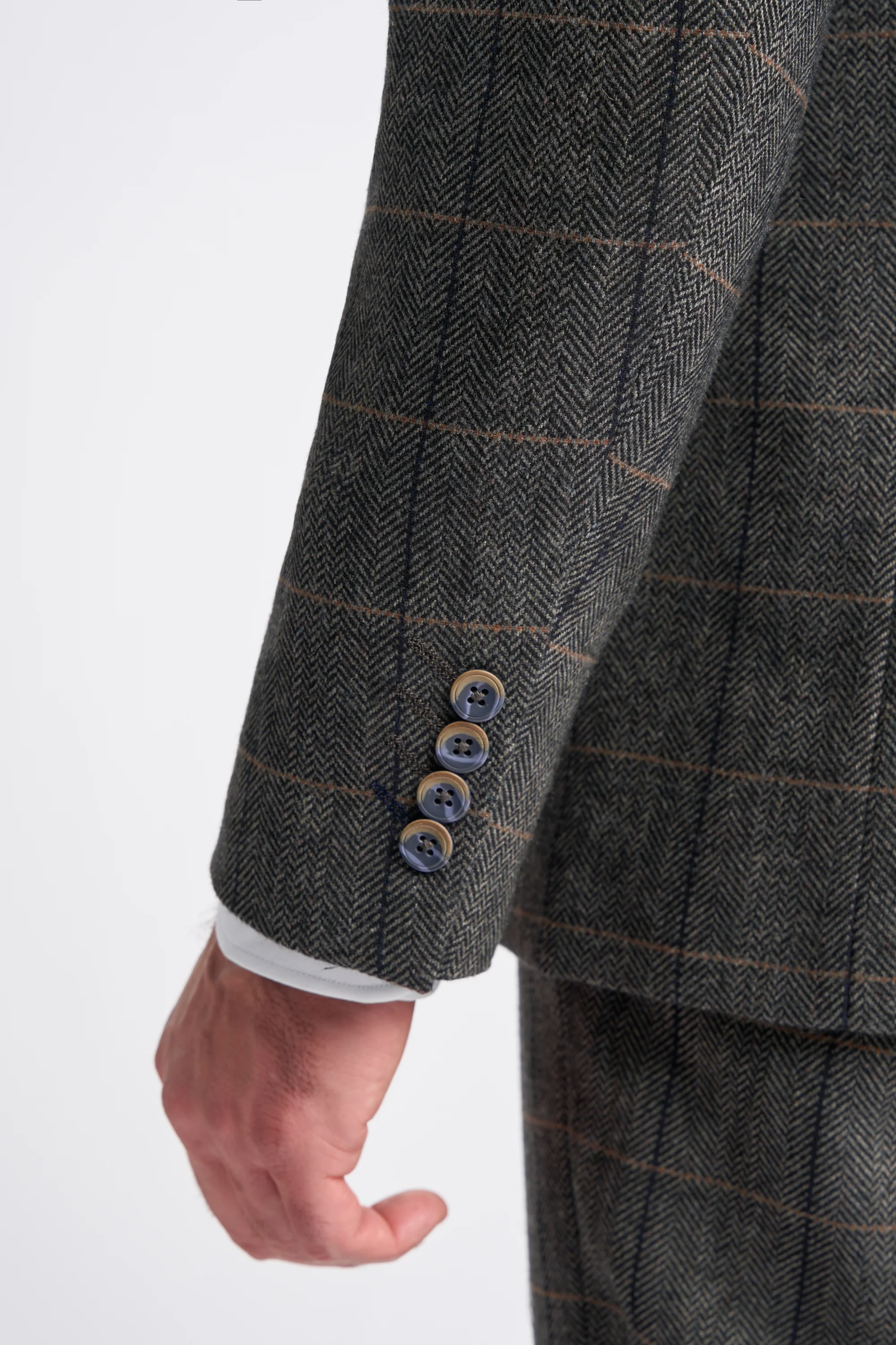 Grey Short Tweed Three Piece Suit - Image 4