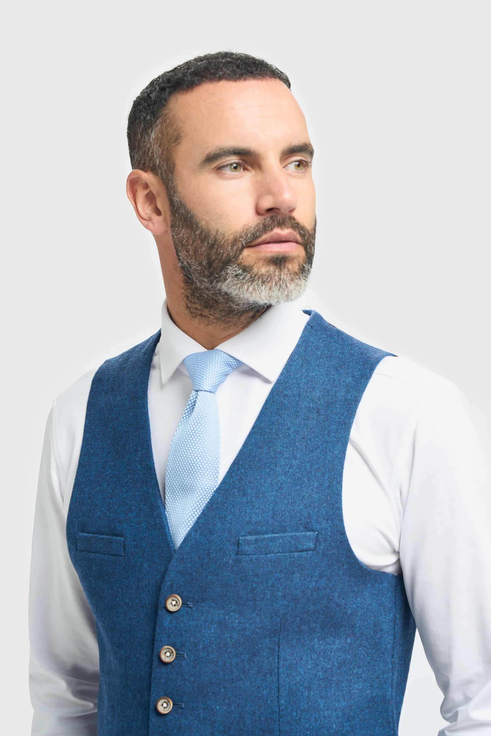 Blue Tweed Waistcoat - Image 3