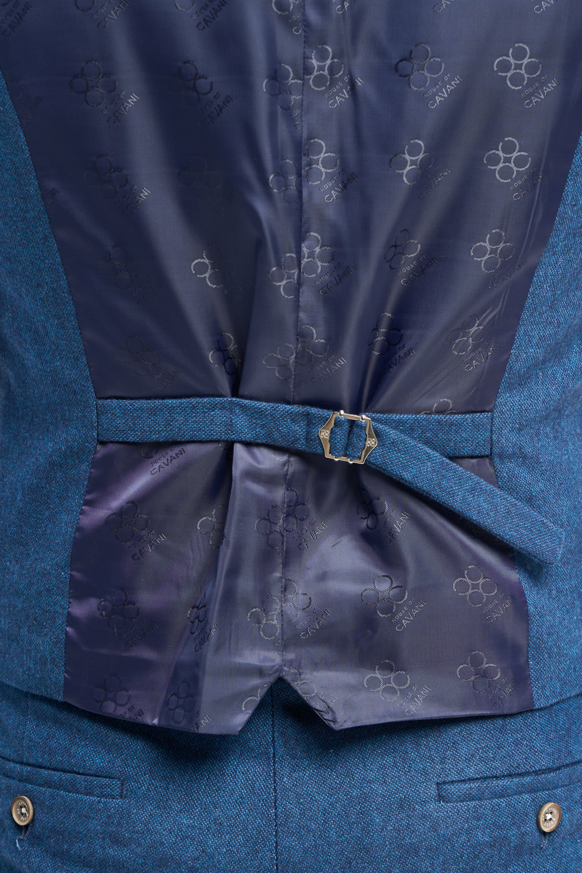 Blue Tweed Waistcoat - Image 5