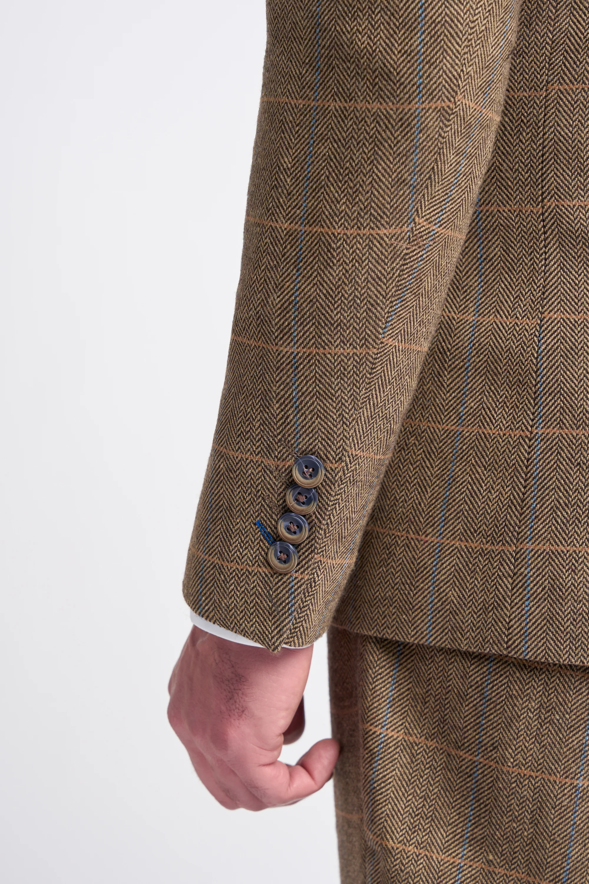 Brown Short Tweed Three Piece Suit - Image 3