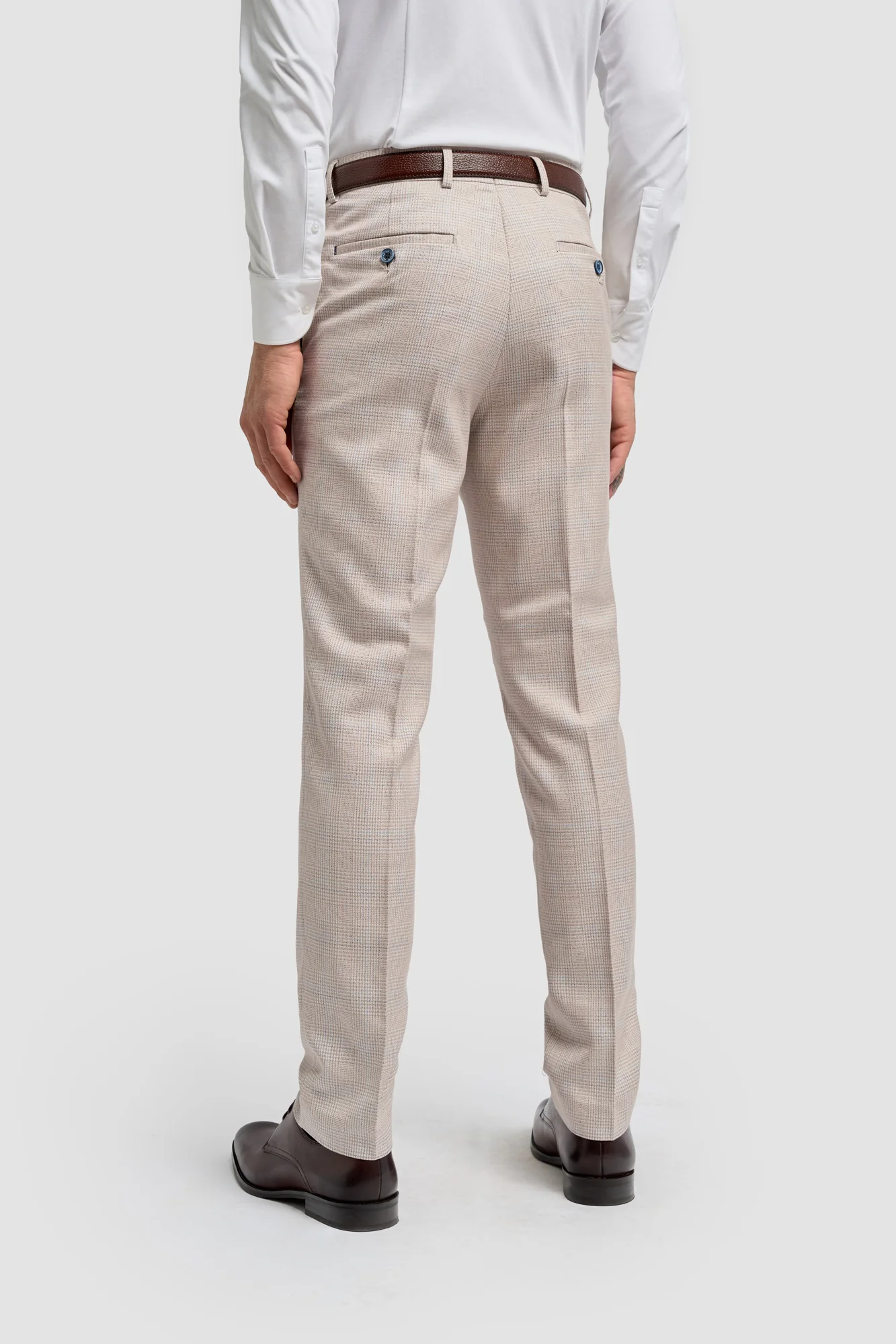 Caridi Beige Short Check Three Piece Suit - Image 6