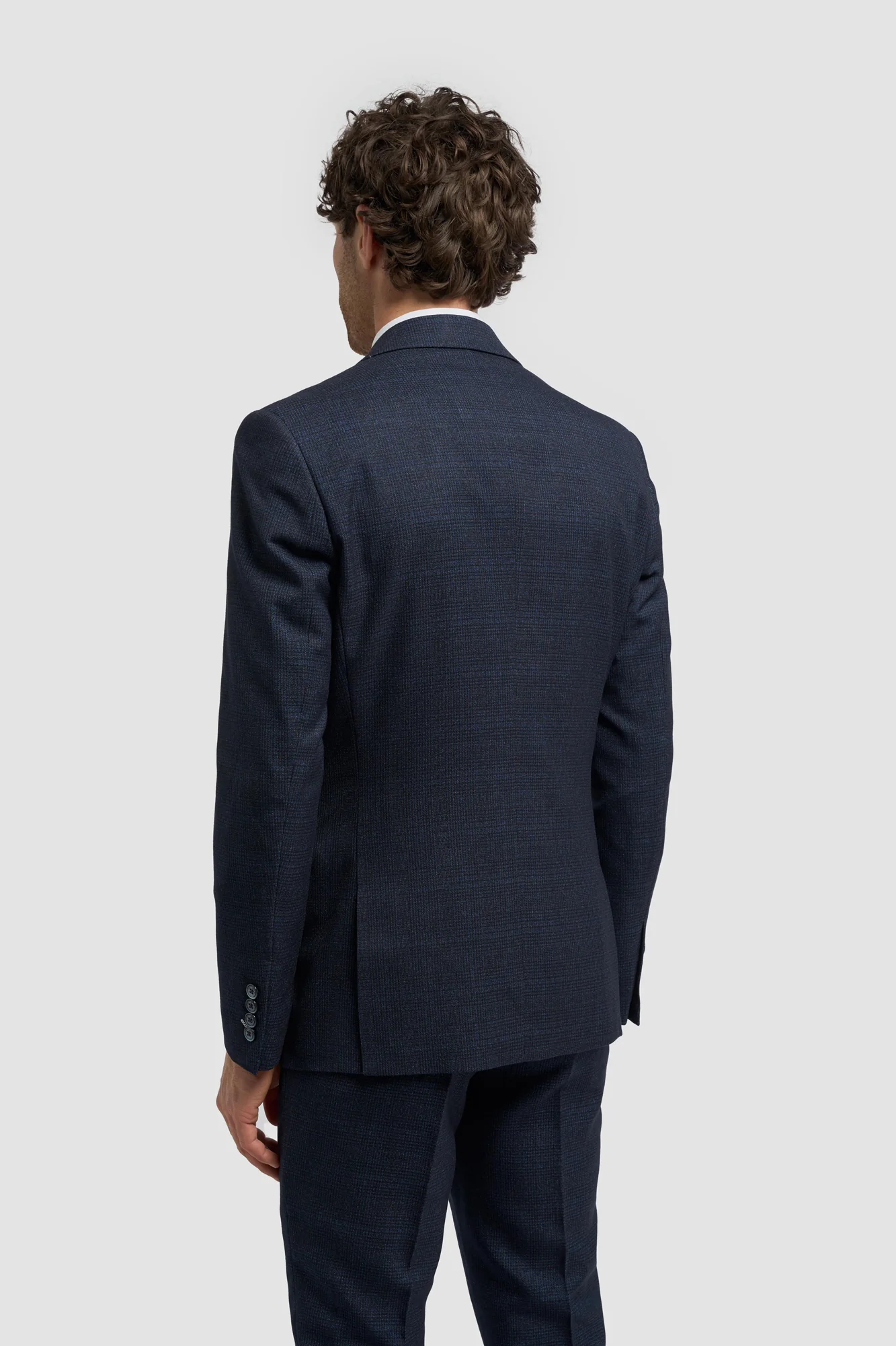 Caridi Navy Regular Check Three Piece Suit - Image 3