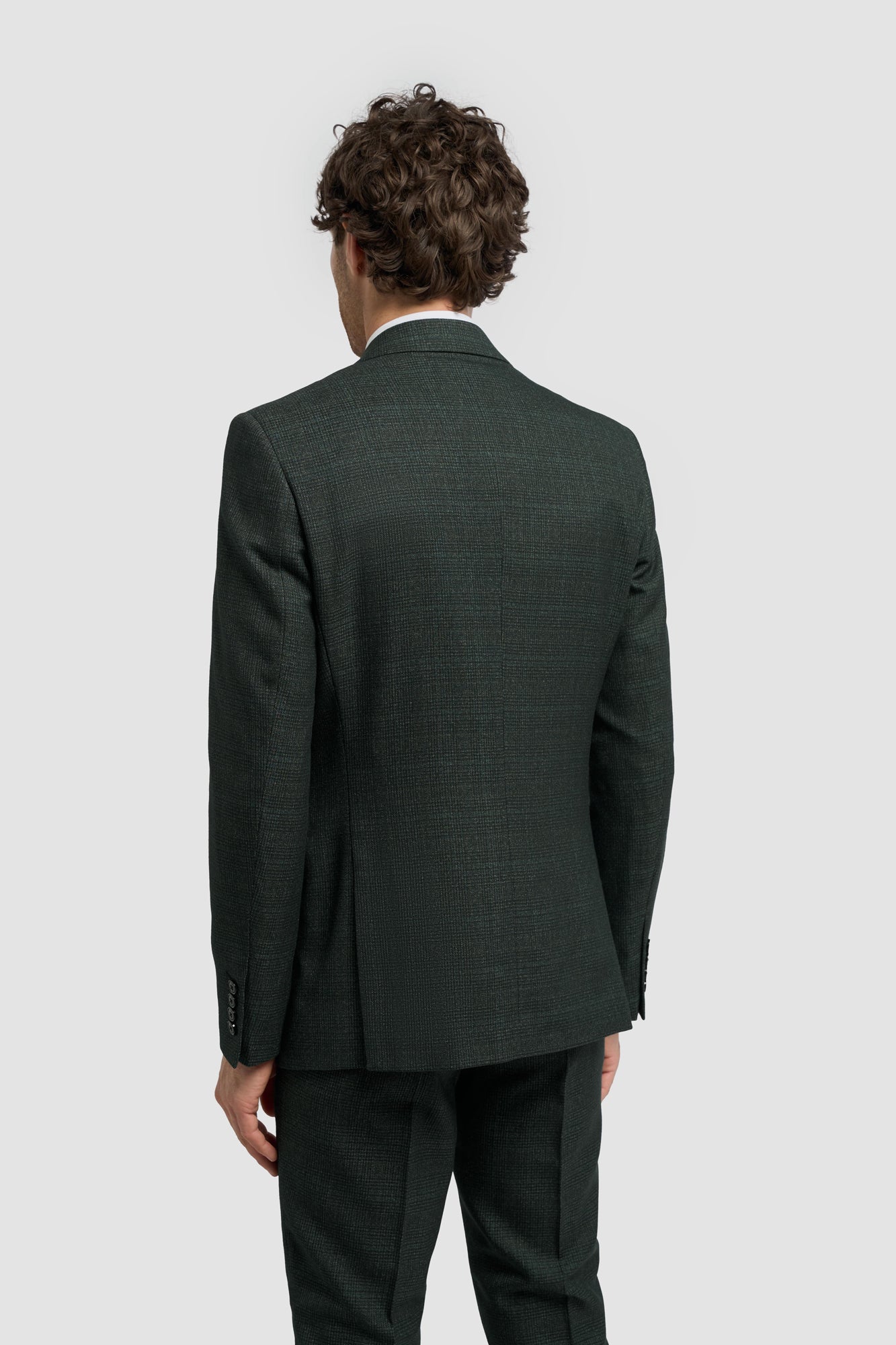 Caridi Olive Regular Check Three Piece Suit - Image 3
