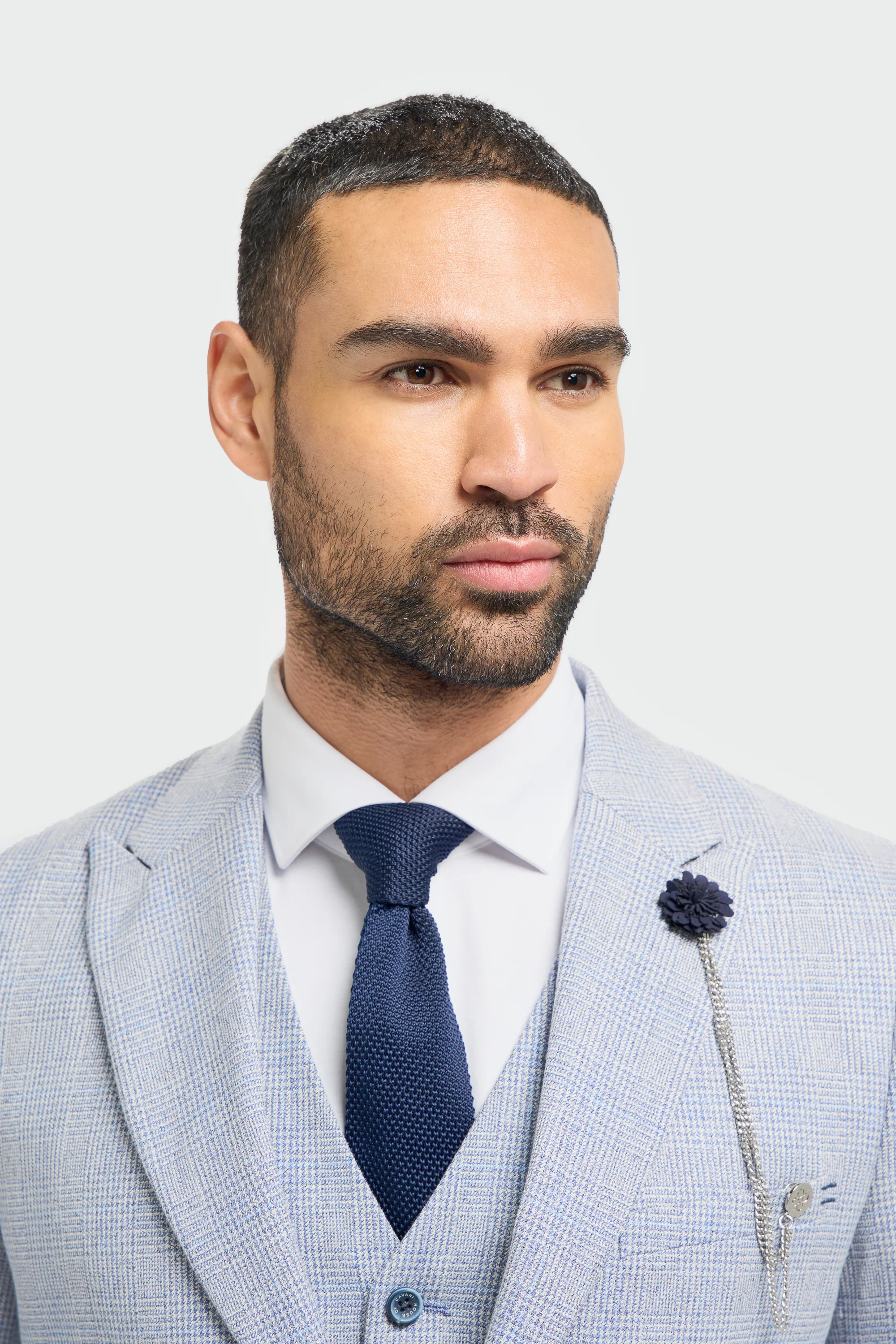 Caridi Sky Short Check Three Piece Suit - Image 3