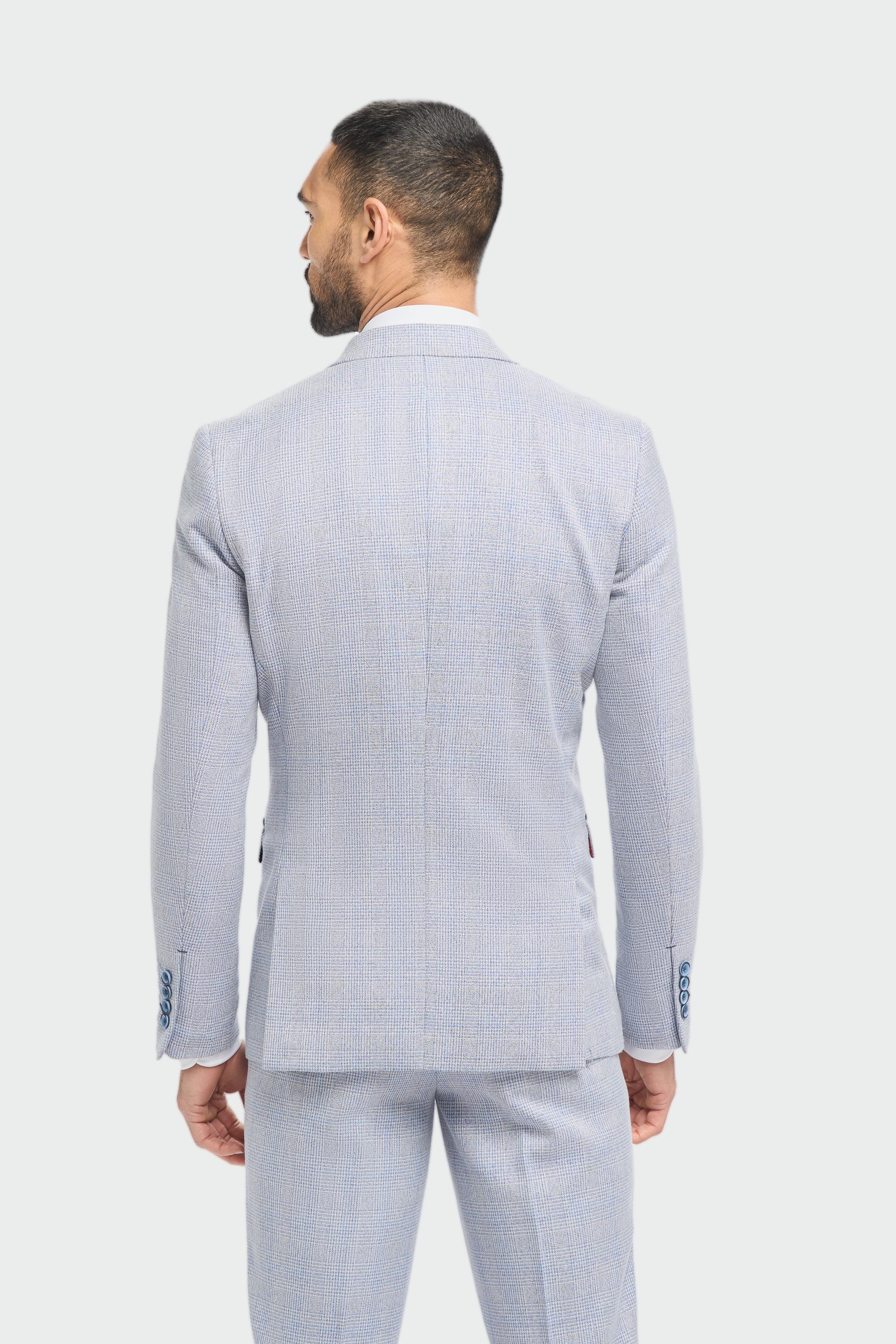 Caridi Sky Short Check Three Piece Suit - Image 6