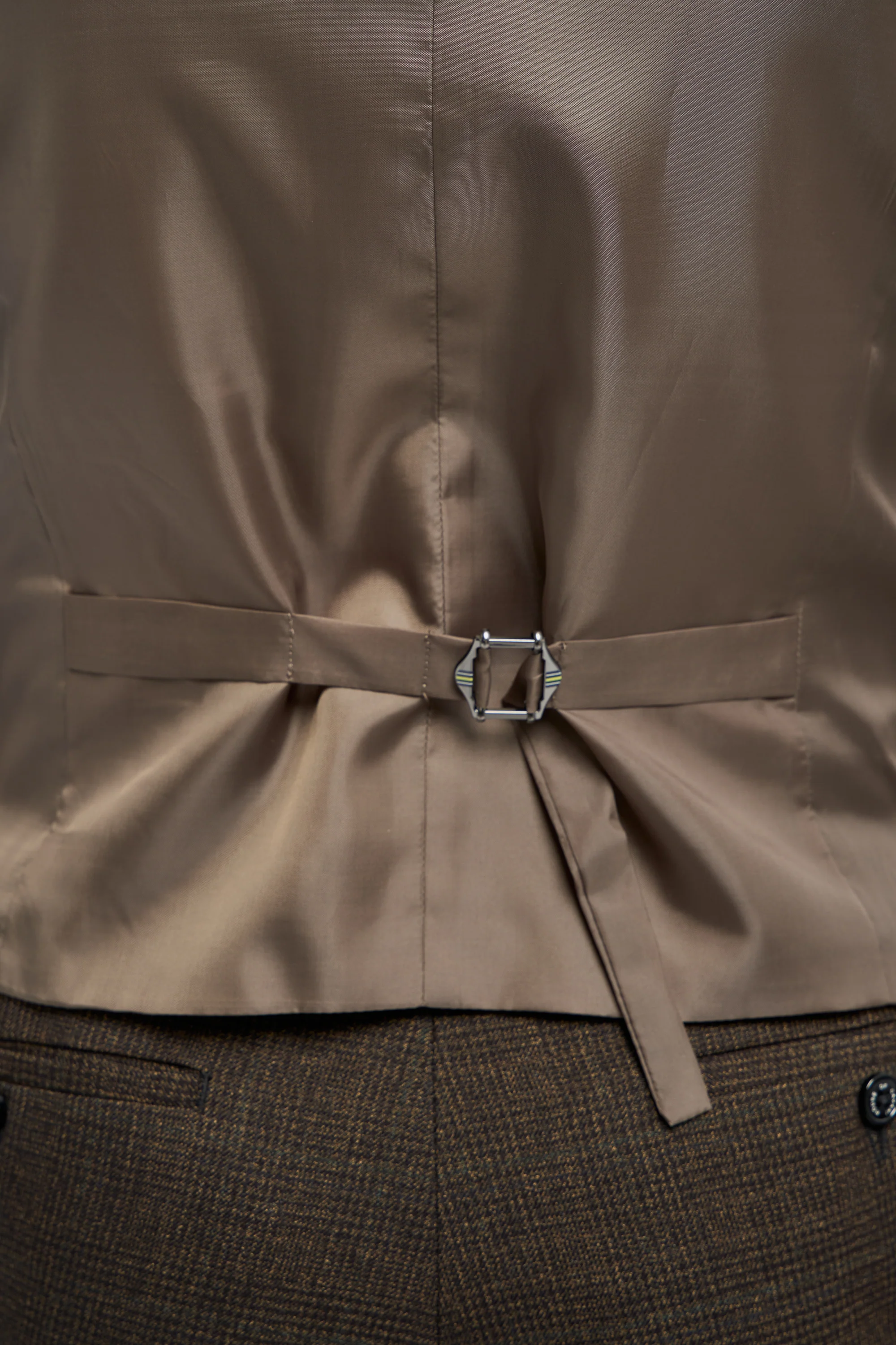 Lennox Beige Double Breasted Waistcoat - Image 4