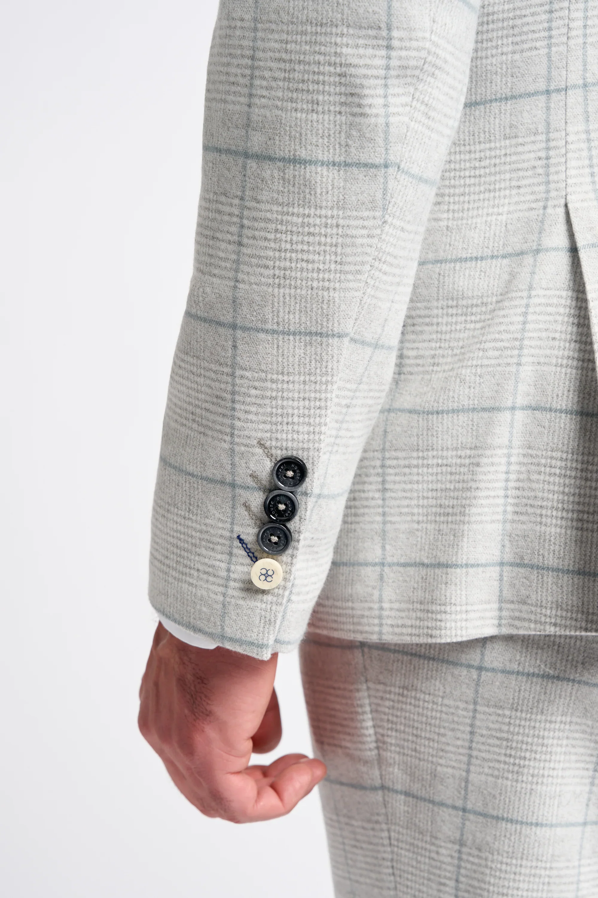 Light Grey Check Three Piece Suit - Image 4