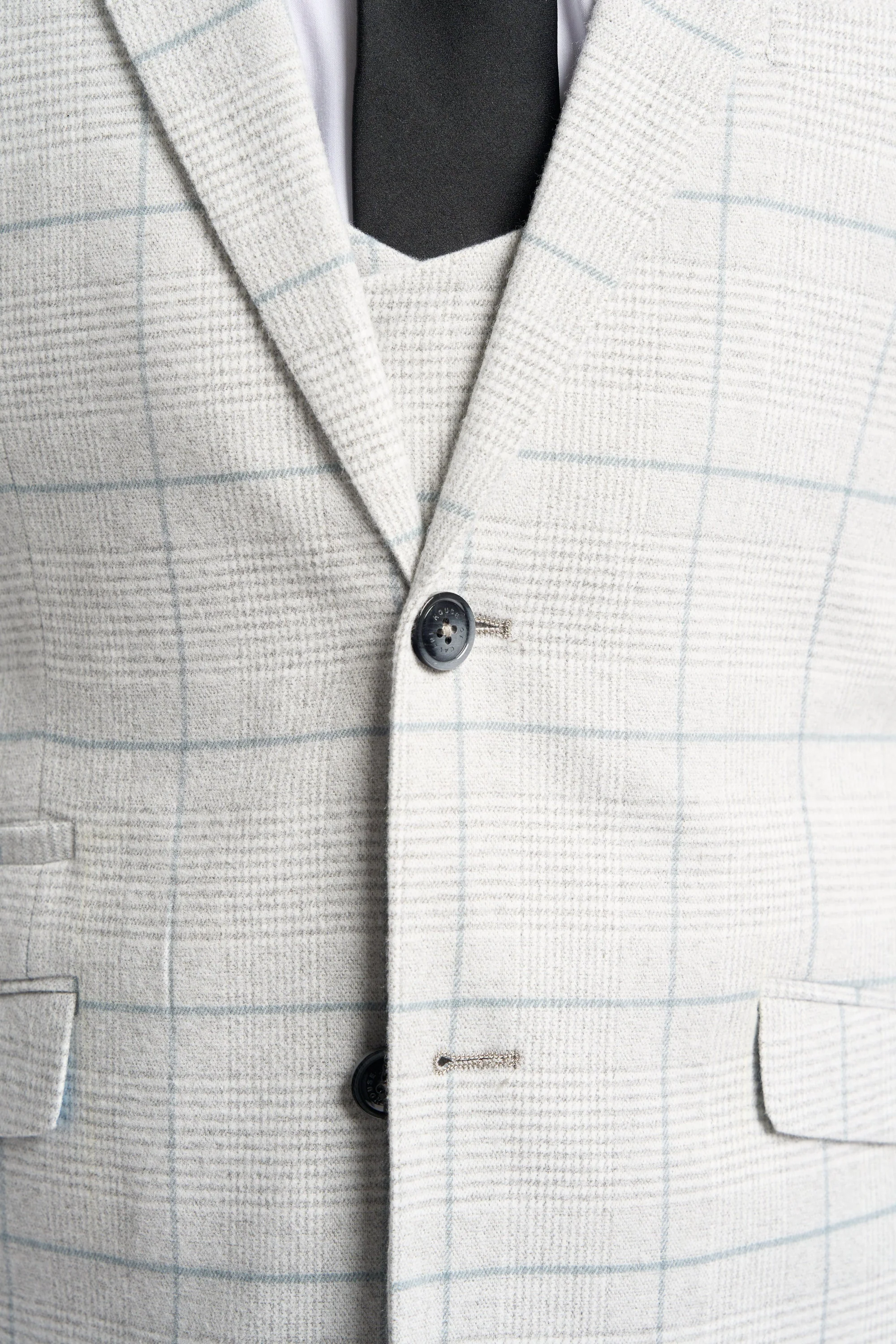 Light Grey Check Three Piece Suit - Image 5