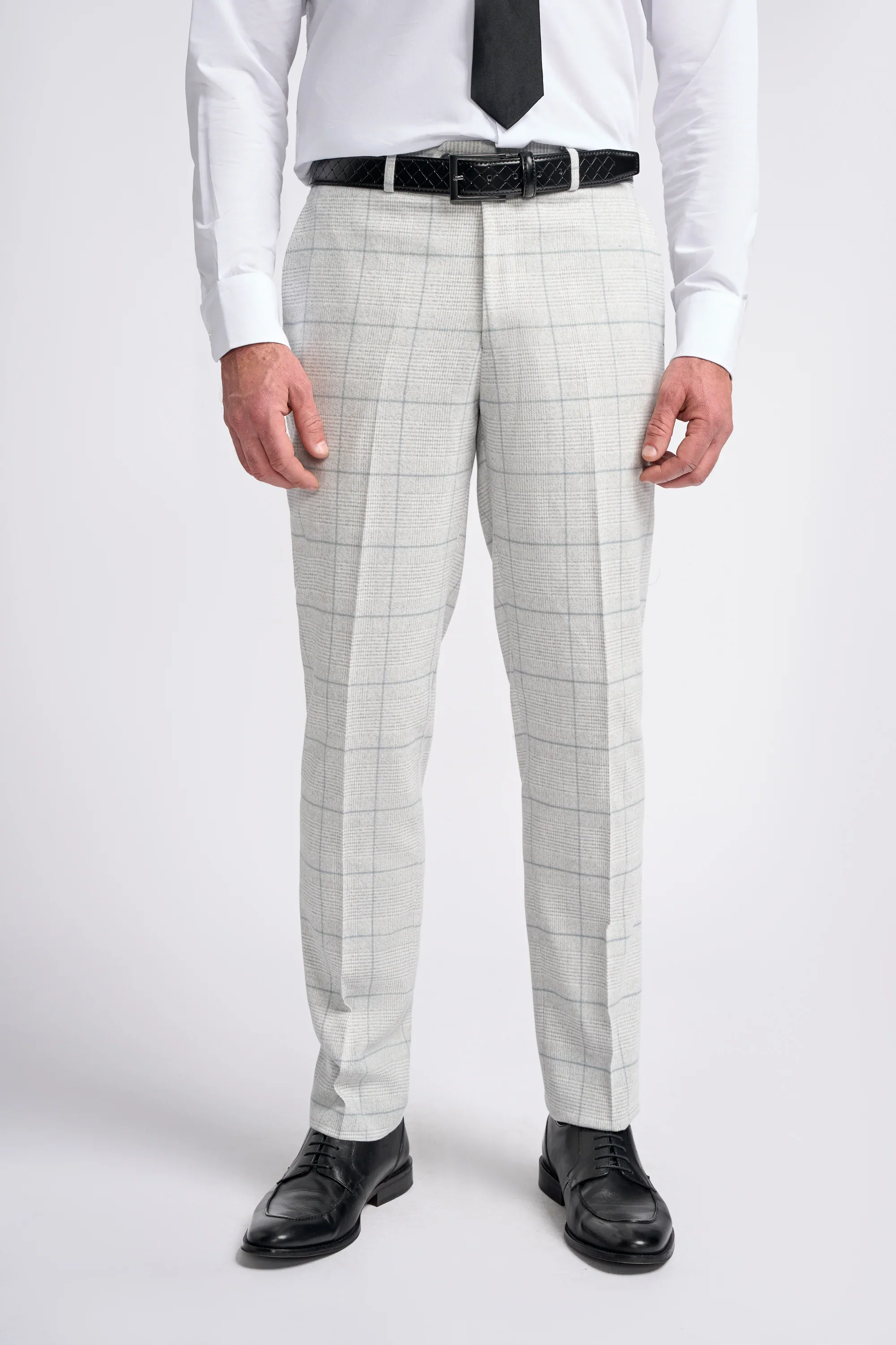 Light Grey Check Three Piece Suit - Image 8