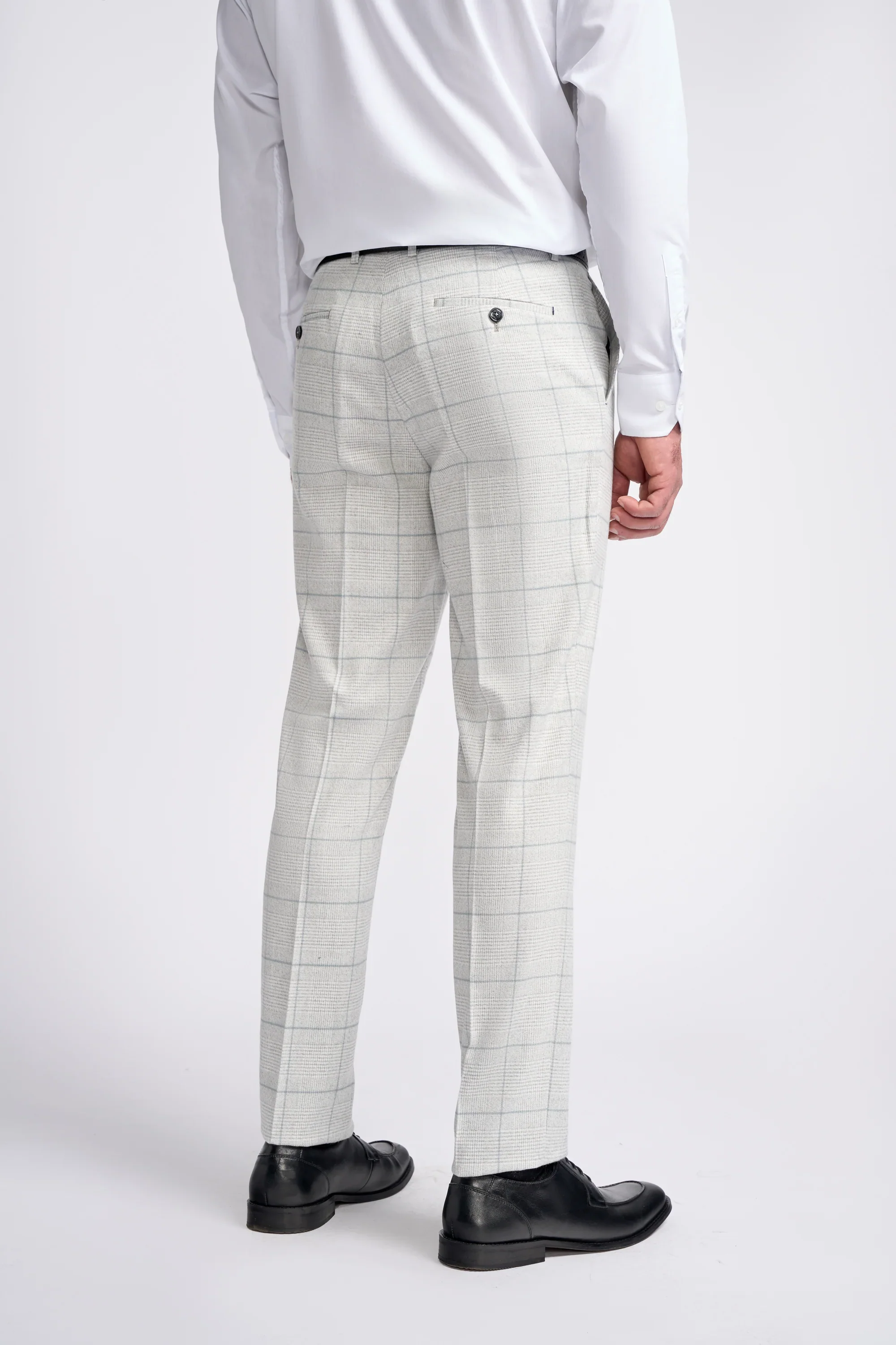 Light Grey Check Three Piece Suit - Image 9