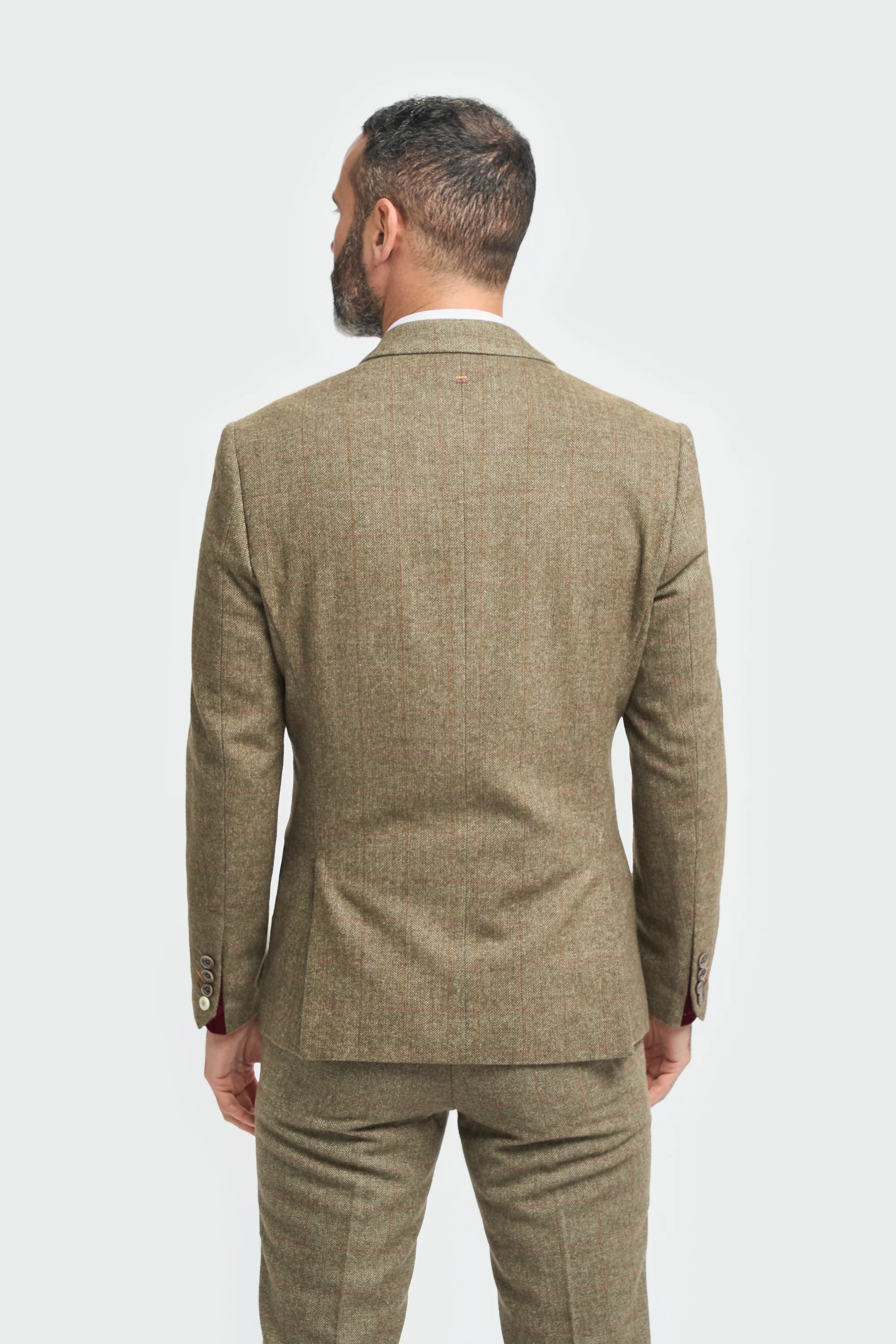 Sage Tweed Check Slim Fit Blazer - Image 6