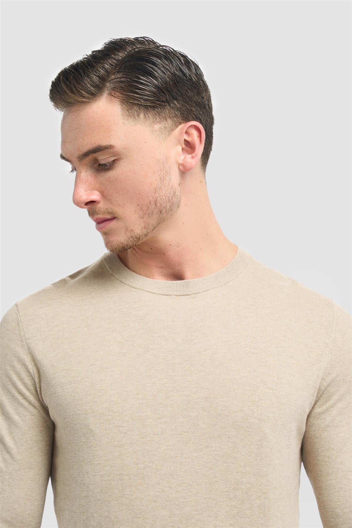 Savio Sand Lightweight Crew Neck Jumper - Image 4